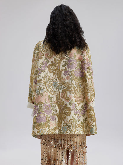 New Chinese Style Vintage Woven Gold Jacket