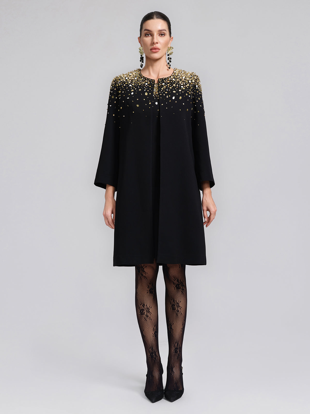 Gold Gradient Hand-Beaded Jacket