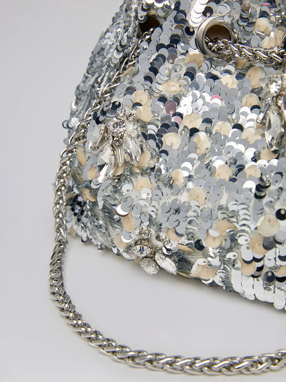 【FREE GIFT】Crystal Fringe Sequin Bucket Bag