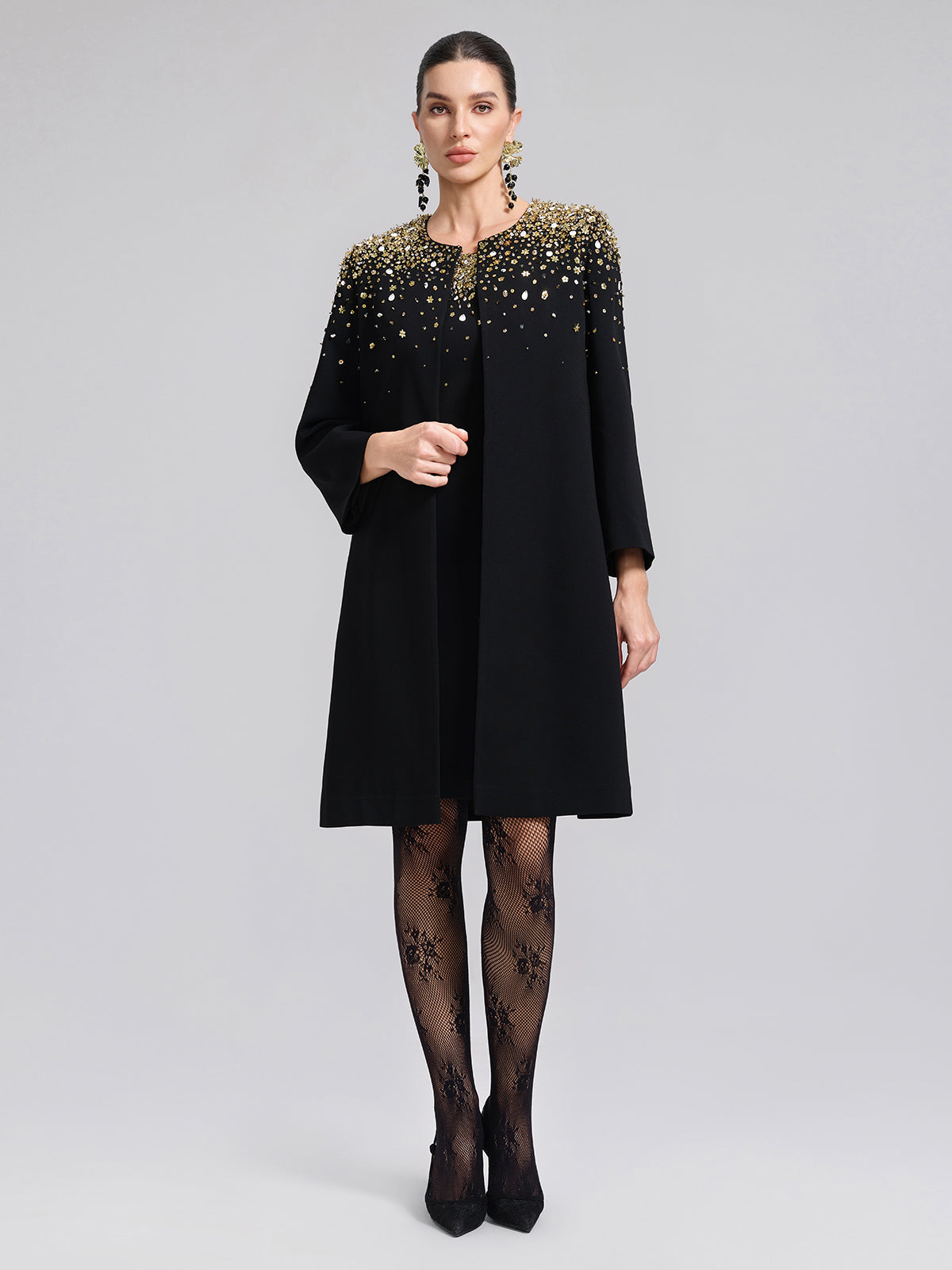 Gold Gradient Hand-Beaded Jacket