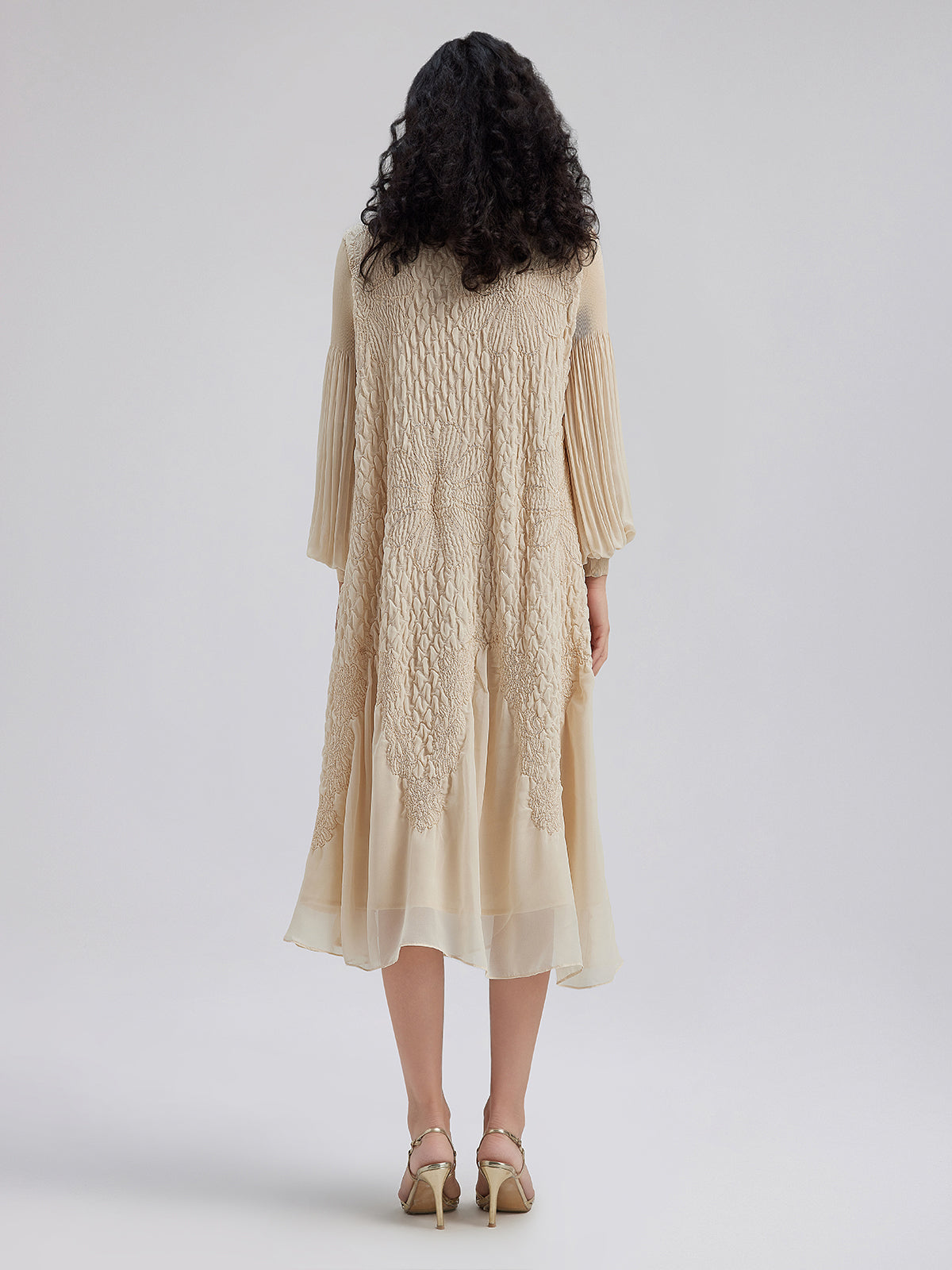 Contemporary clothing piece with smooth finish and clean silhouette