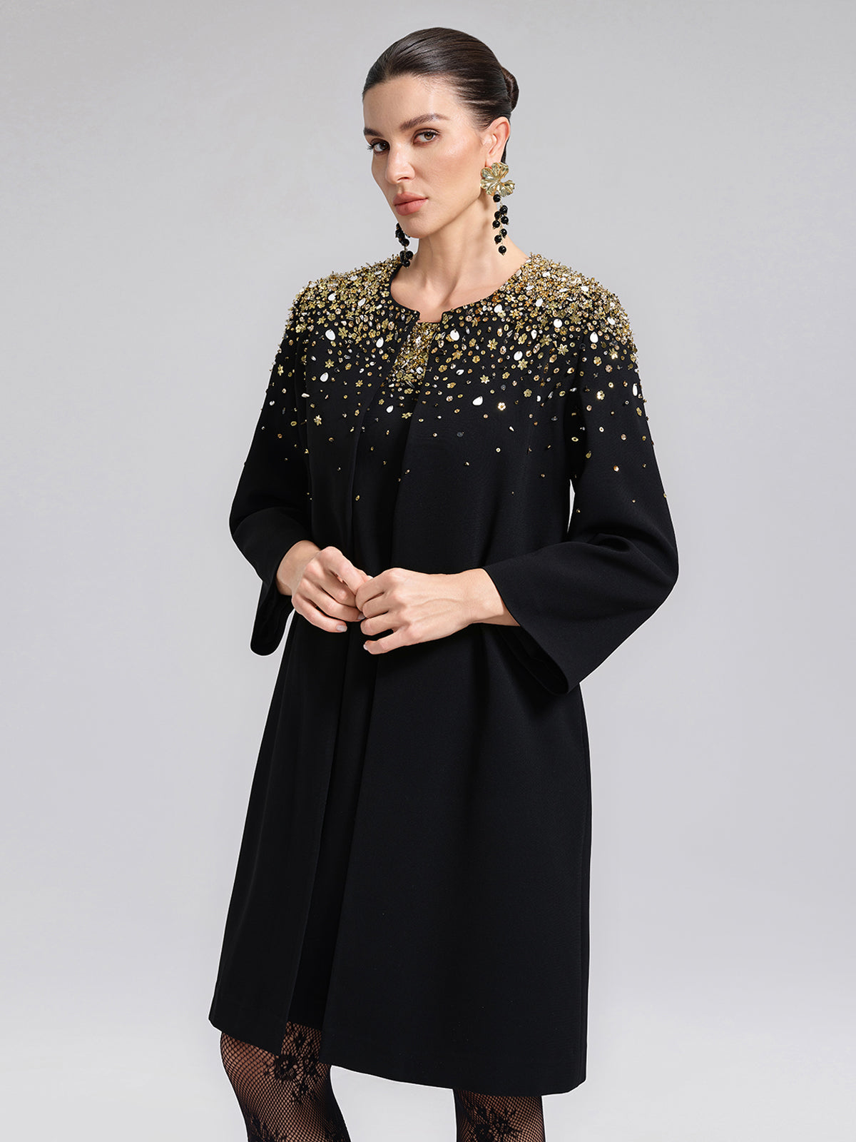 Gold Gradient Hand-Beaded Jacket