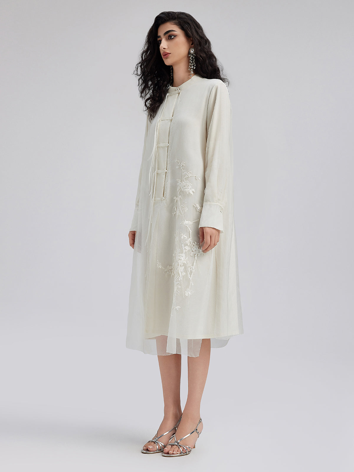 Chinese Embroidered Mulberry Silk Dress