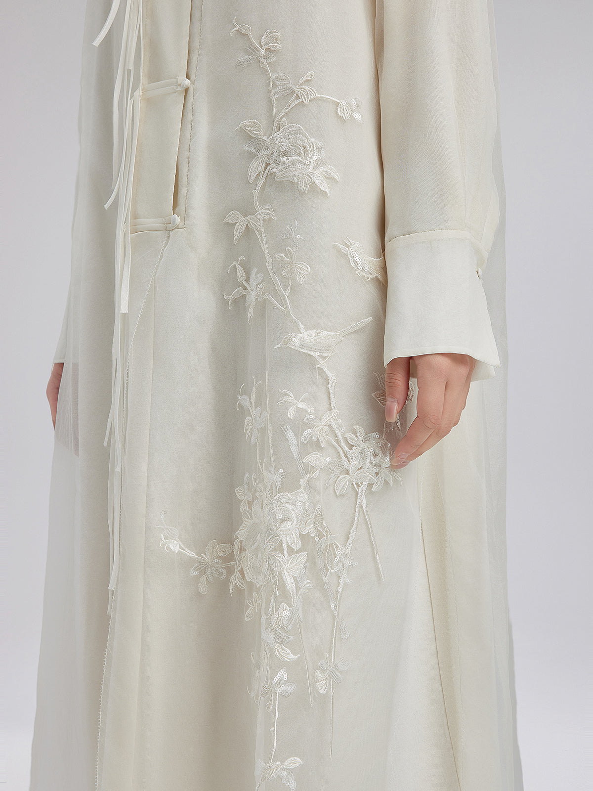 Chinese Embroidered Mulberry Silk Dress