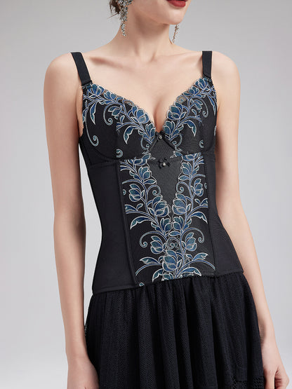 Reversible Embroidered Waist Cincher