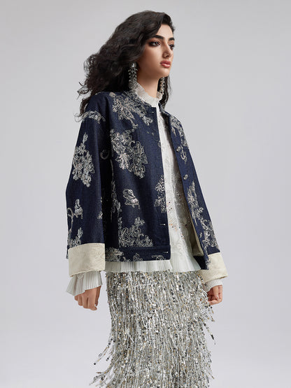 Reversible Embroidered Denim Jacket