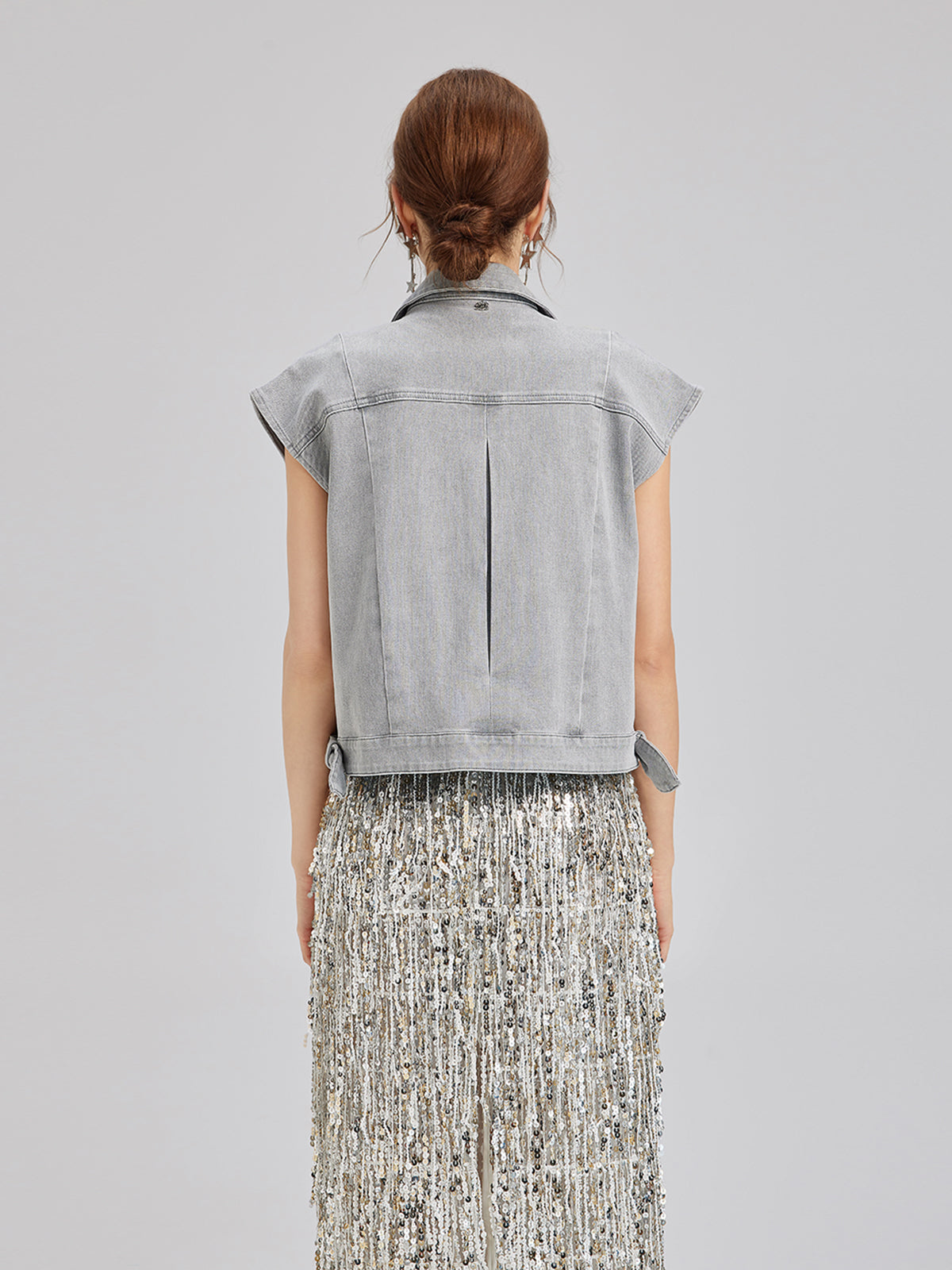 Final Sale | Hand-Beaded Soft Denim Vest