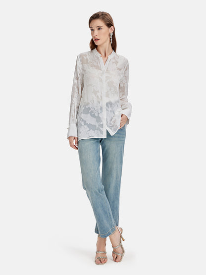 Mulberry Silk Jacquard Shirt