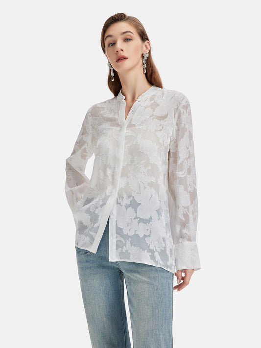 Mulberry Silk Jacquard Shirt