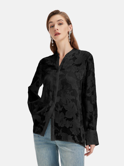 Mulberry Silk Jacquard Shirt