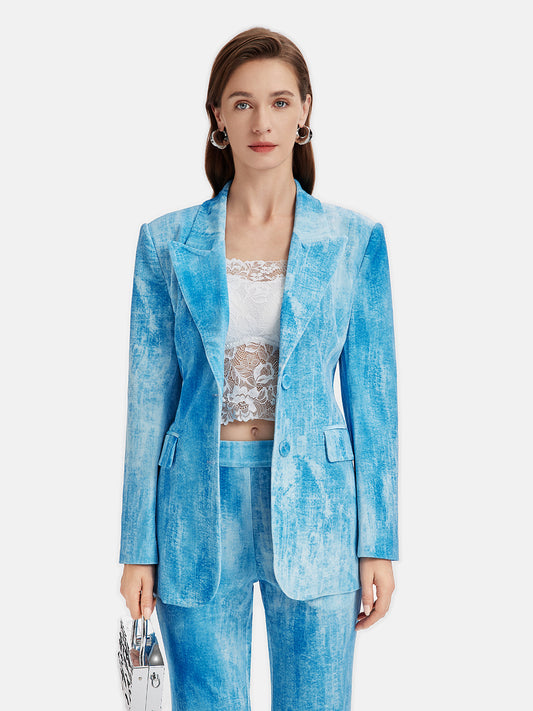 Velvet Tie Dye Blazer