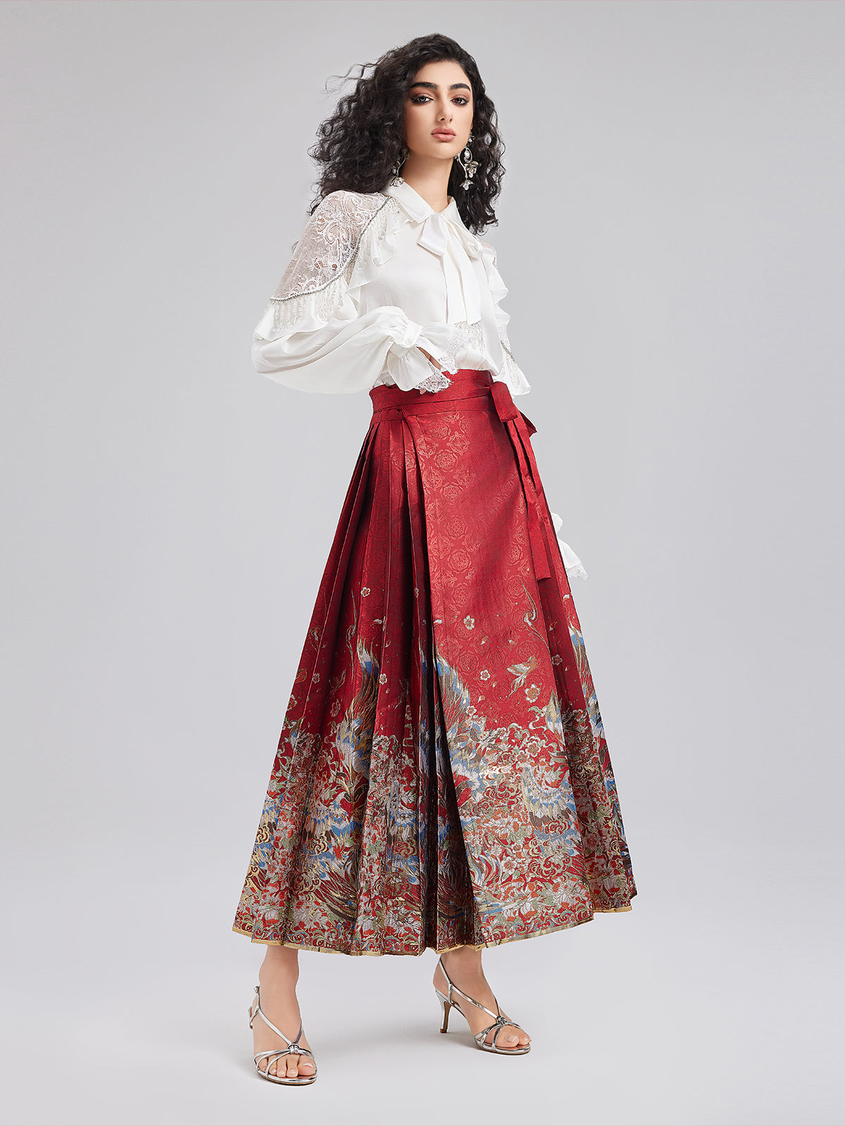 Elegant Chinese Style Pleated Skirt