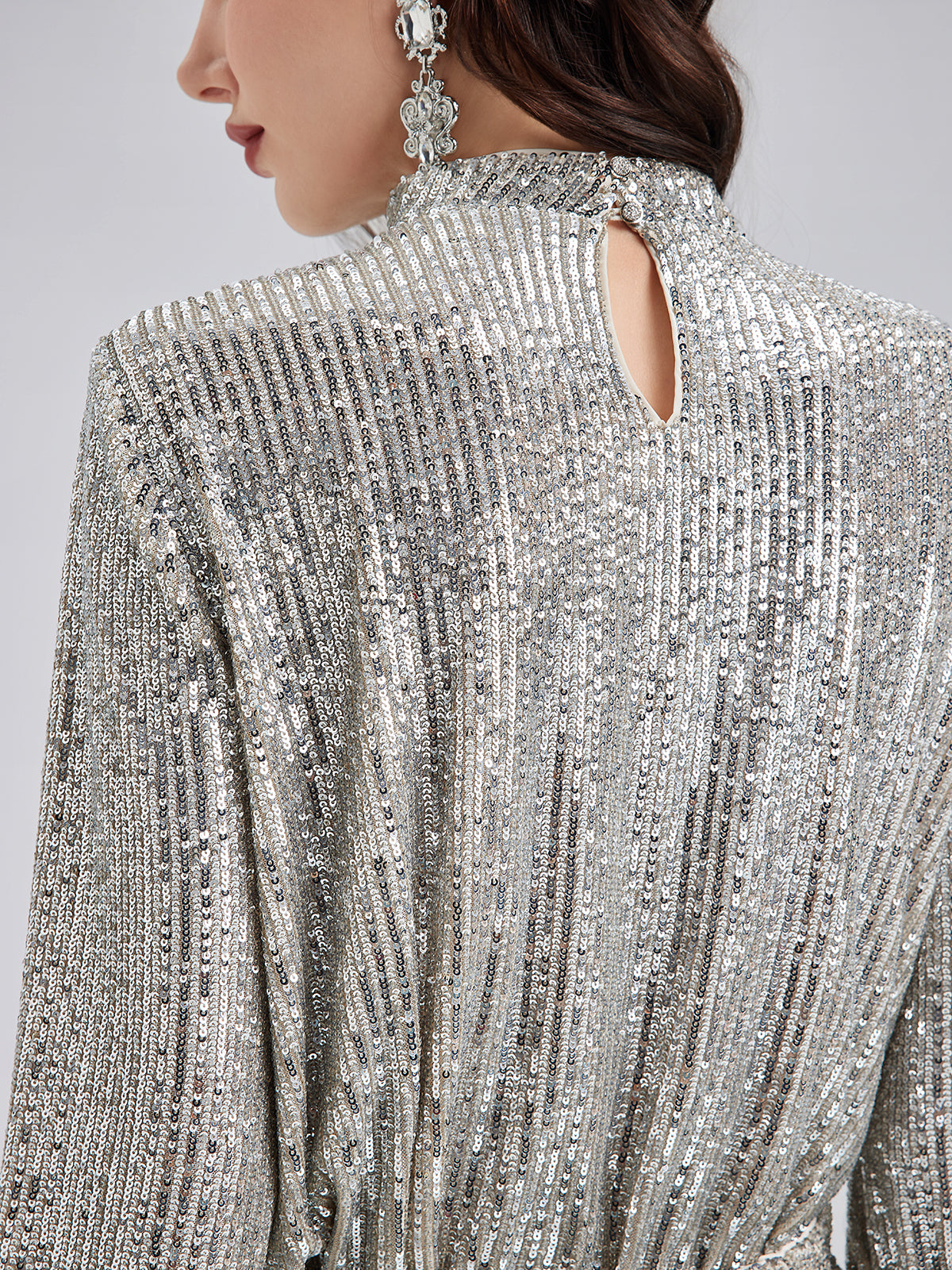 Luxe Sequin Top with Detachable Tie