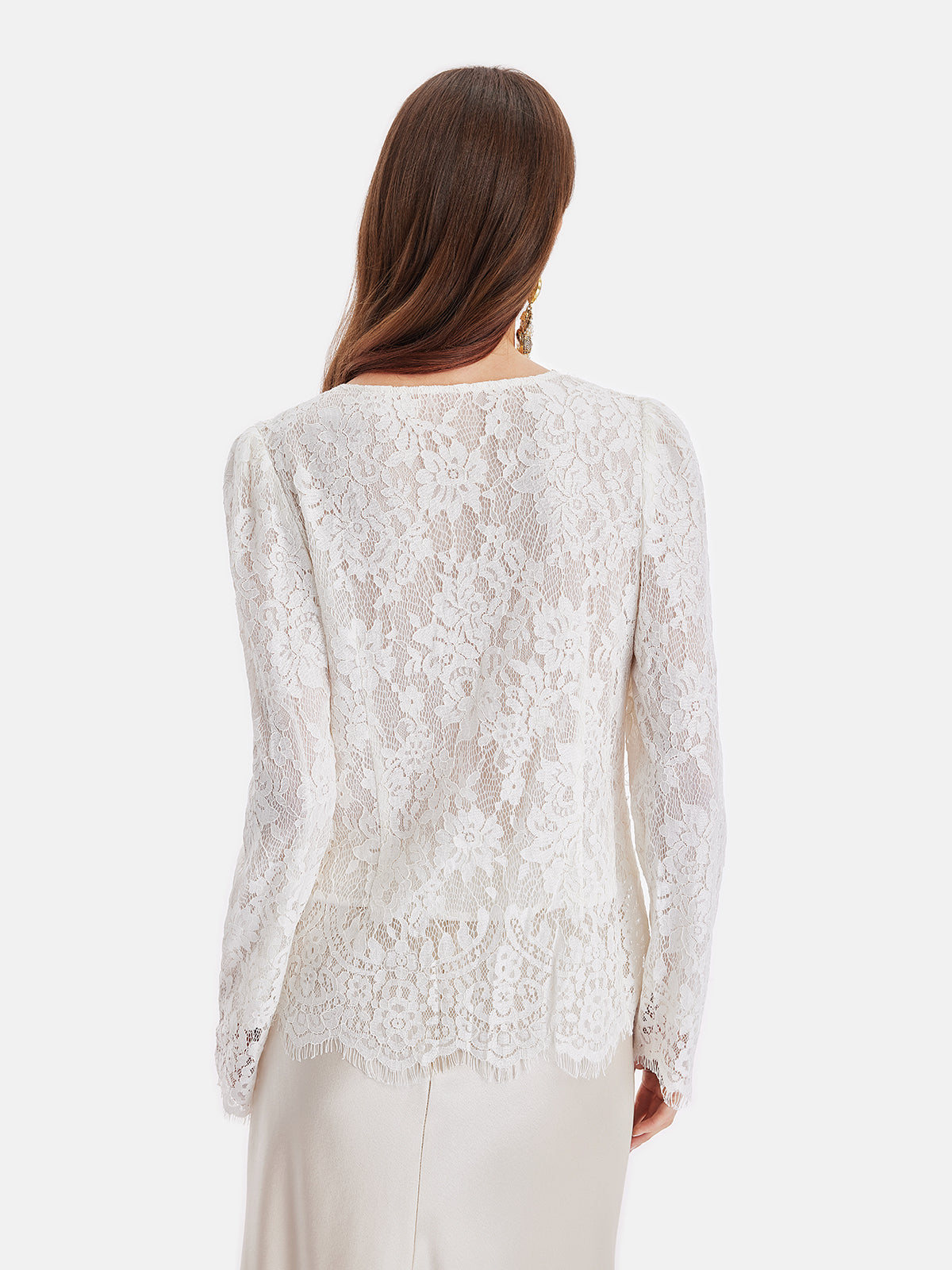 Luxurious Baroque V-Neck Lace Top