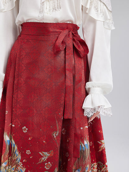 Elegant Chinese Style Pleated Skirt