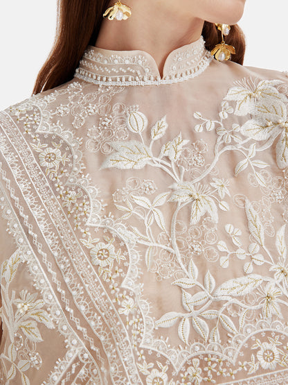 Gorgeous Handmade Embroidered Bead Silk Blouse