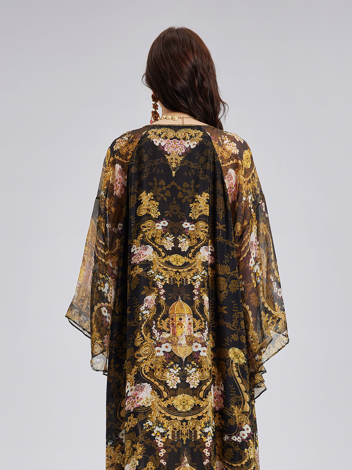 Final Sale | Baroque-Print Silk Dress