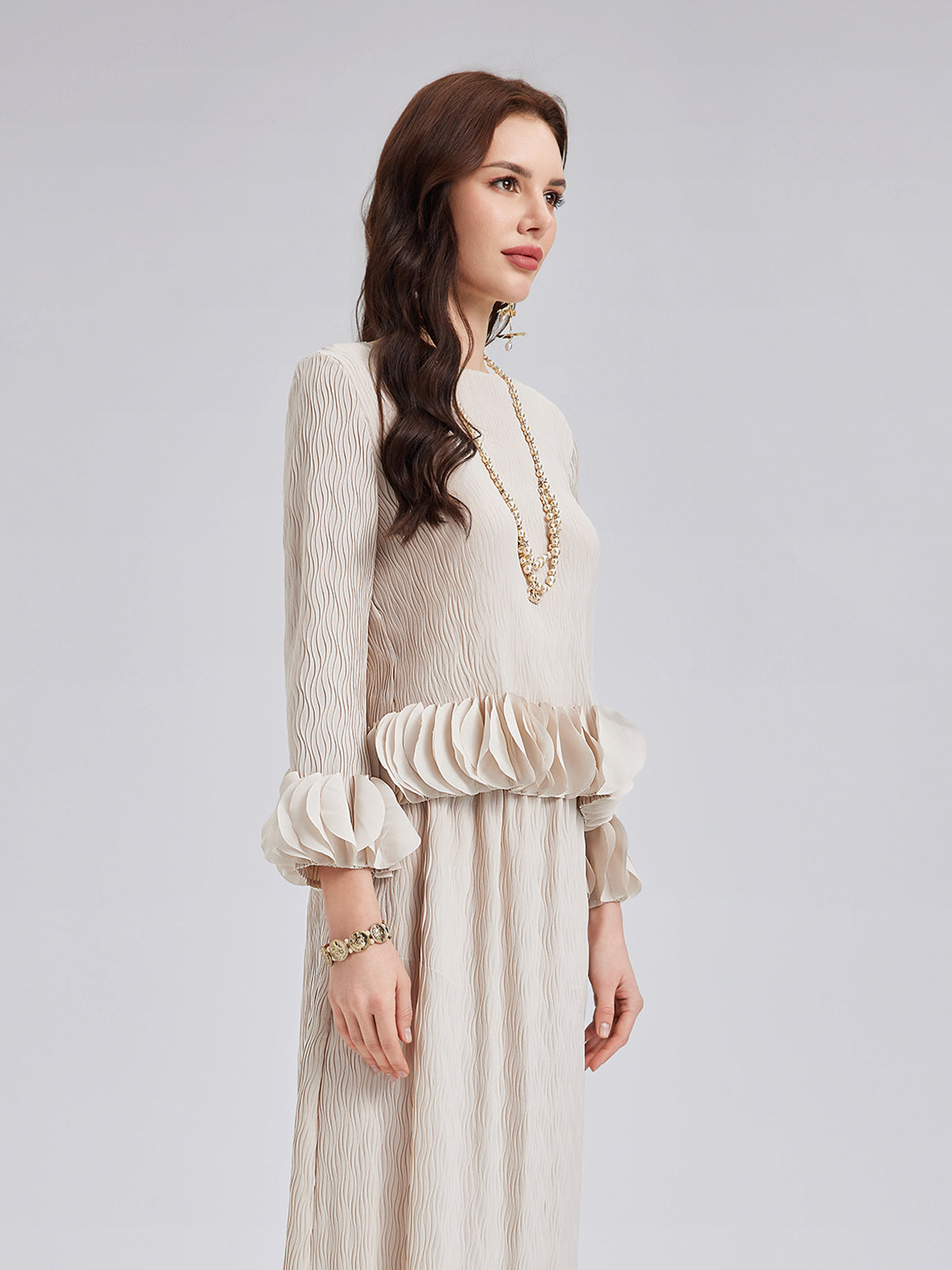 Final Sale | Pleated Floral-Embellished Elegance Set