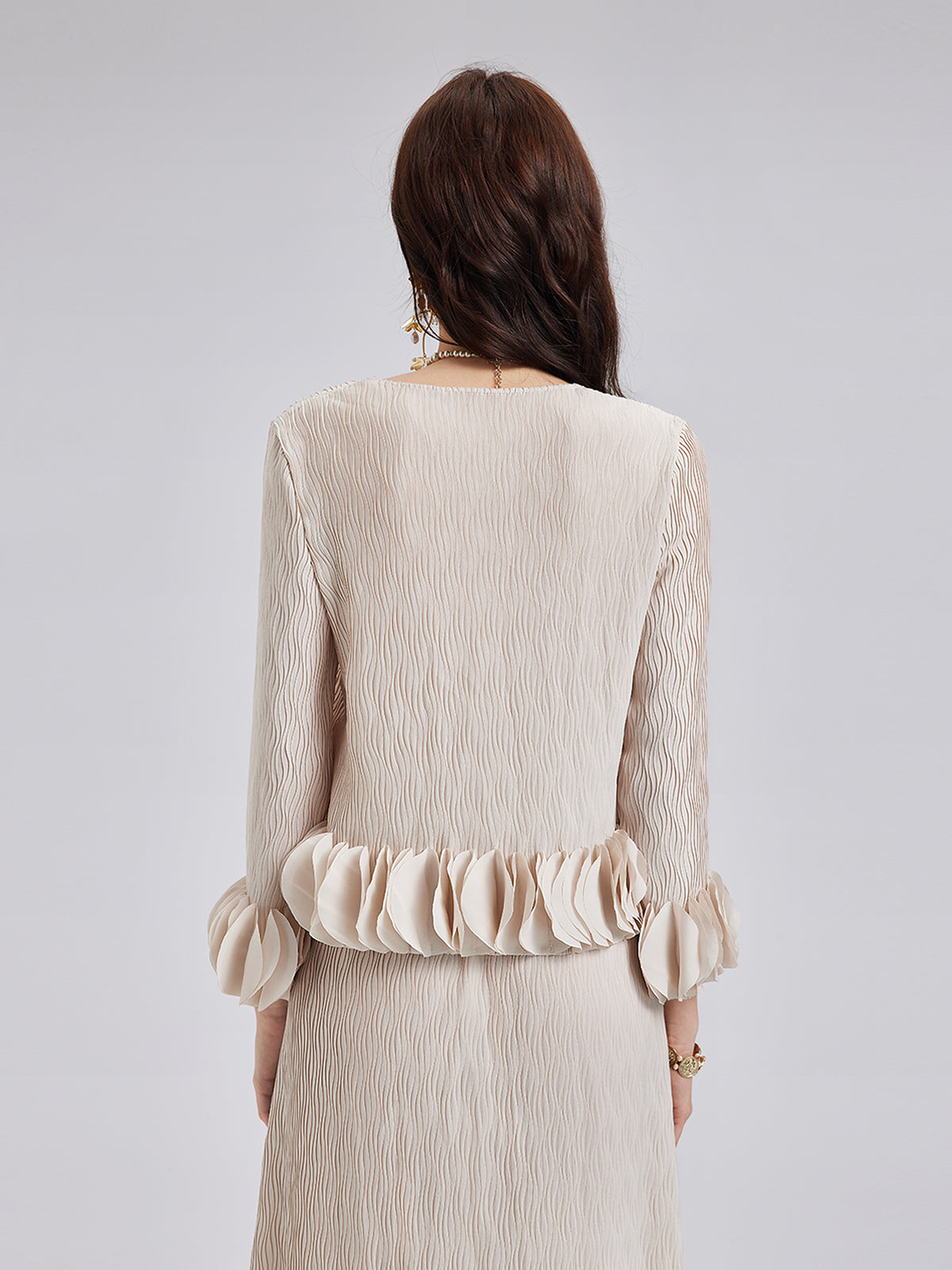 Final Sale | Pleated Floral-Embellished Elegance Set