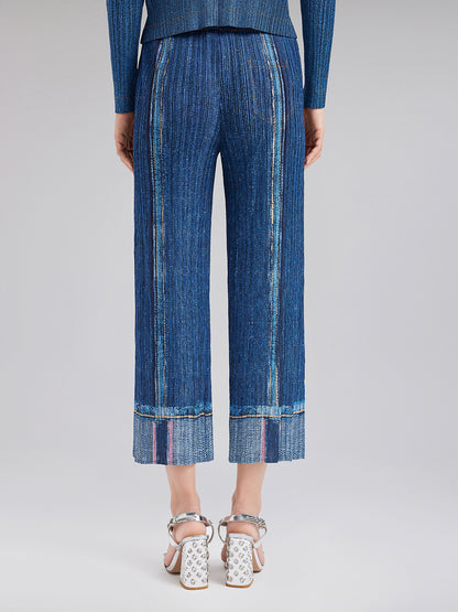 Chic Denim-Inspired Wrinkle Set