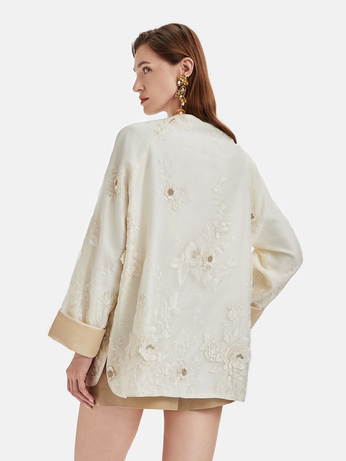 New Chinese Style Floral Embroidered Blouse