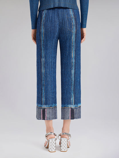 Chic Denim-Inspired Wrinkle Set