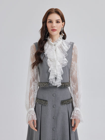 Effortless Elegance Silk Lace Blouse