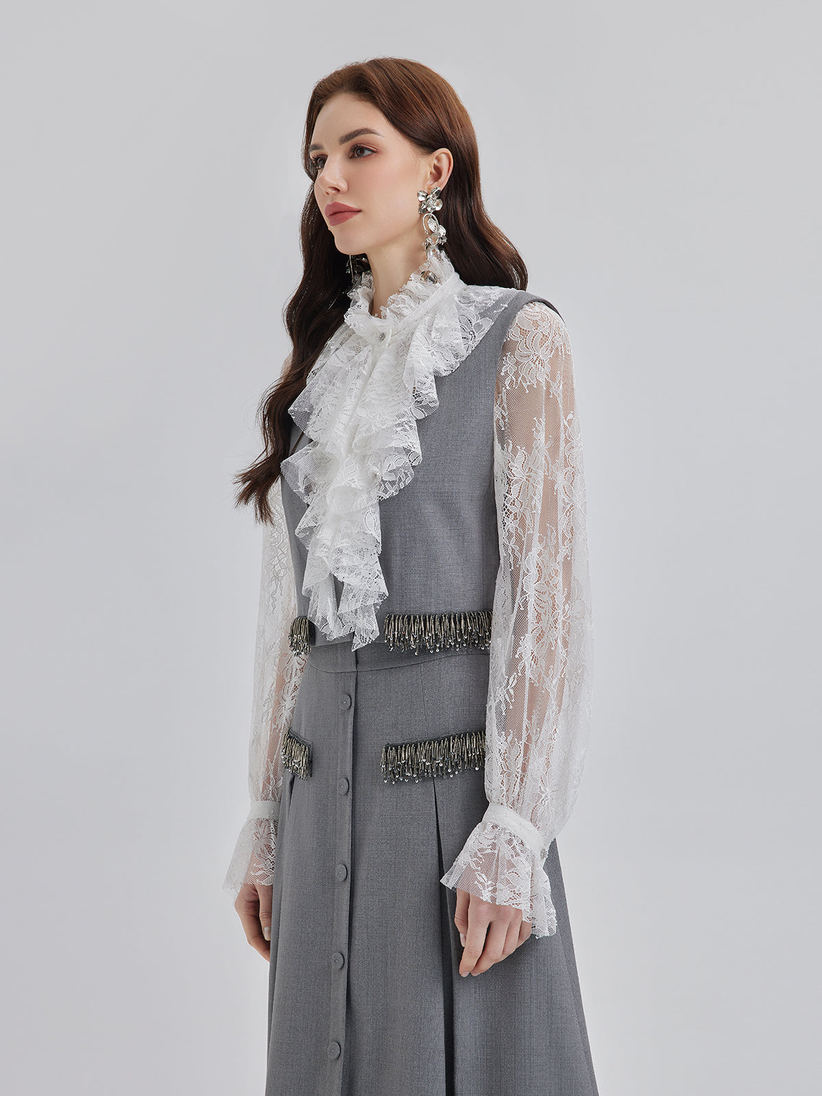Final Sale | Effortless Elegance Silk Lace Blouse