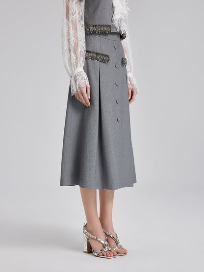 Effortless Elegance Silk A-Line Skirt