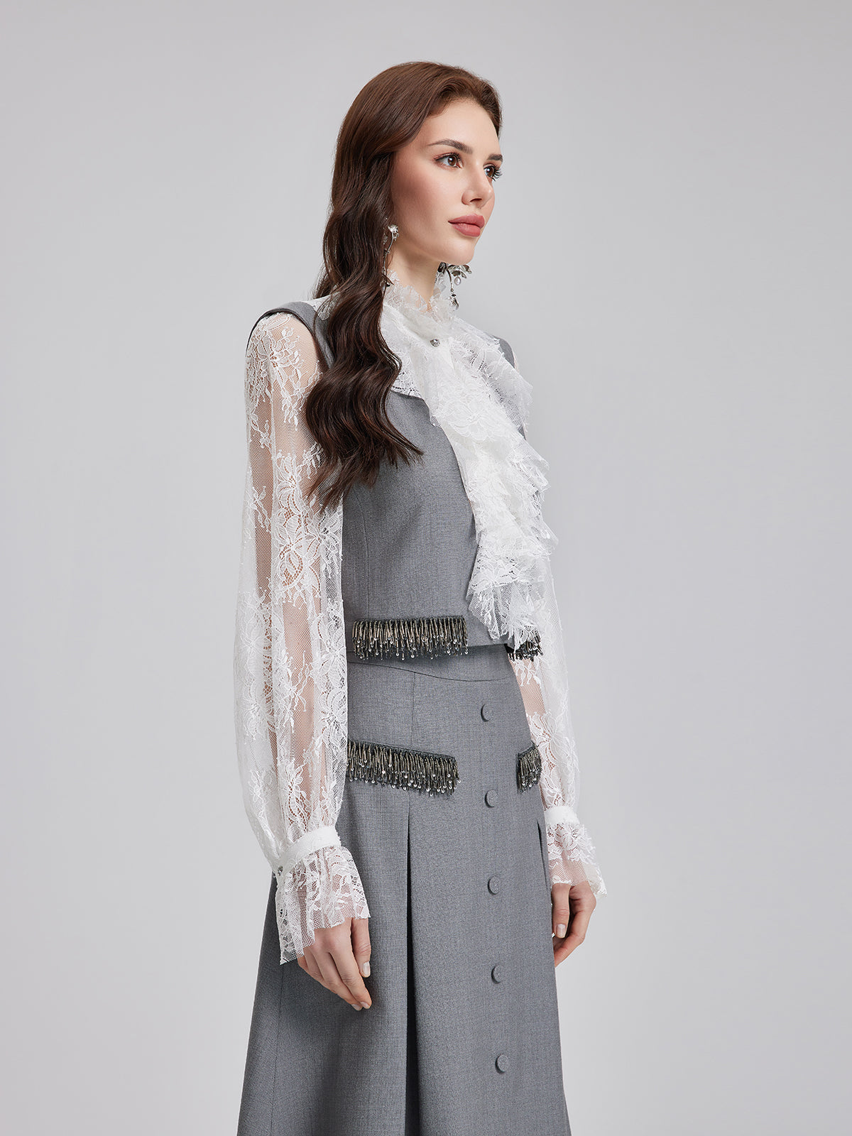 Final Sale | Effortless Elegance Silk Lace Blouse