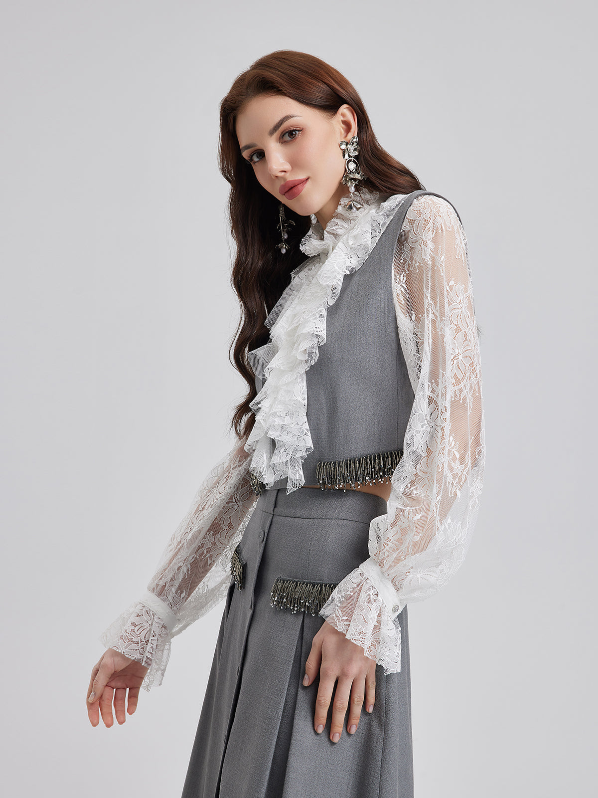 Final Sale | Effortless Elegance Silk Lace Blouse