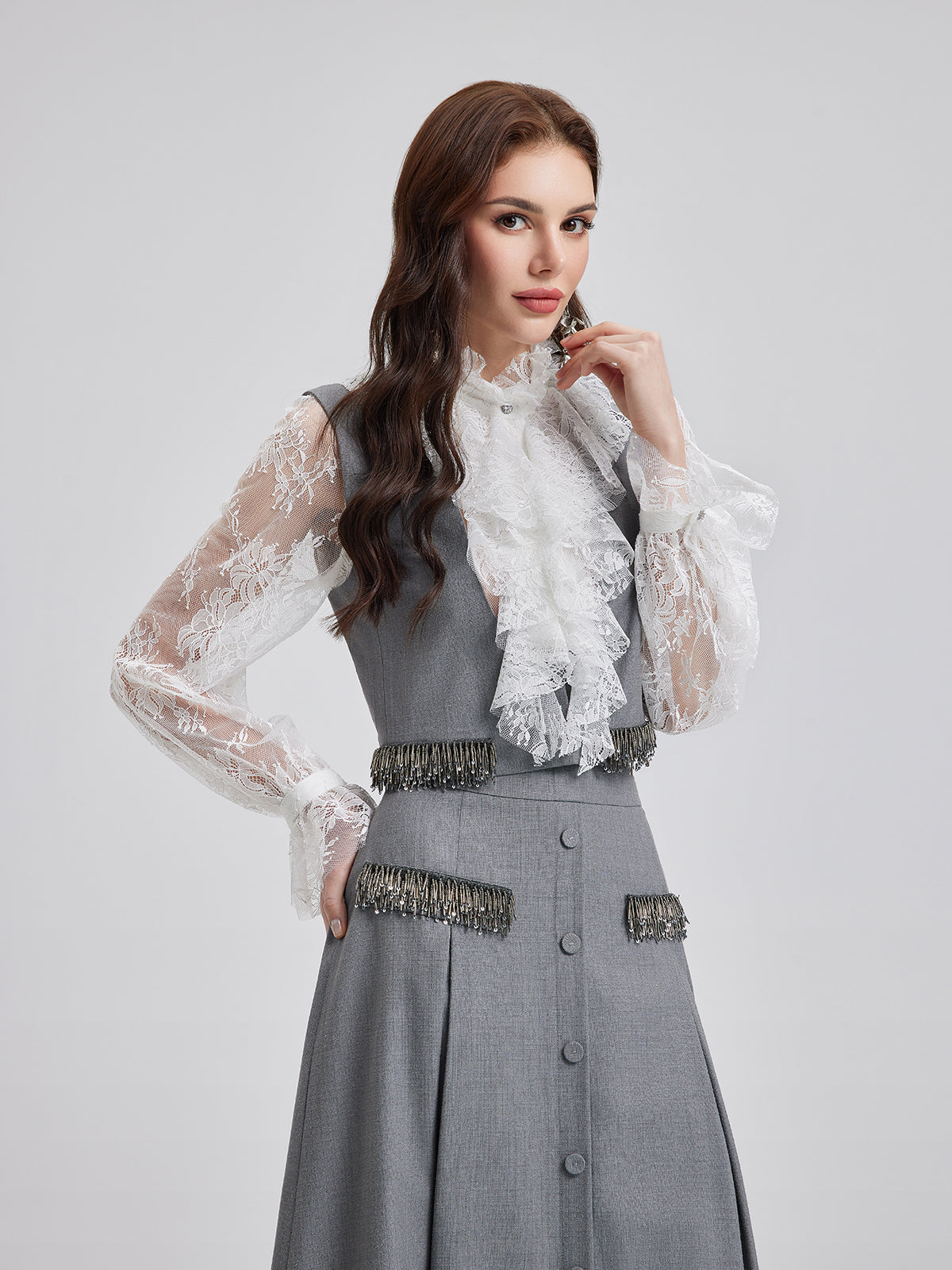 Final Sale | Effortless Elegance Silk Lace Blouse