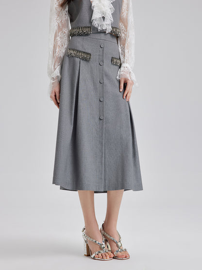 Effortless Elegance Silk A-Line Skirt