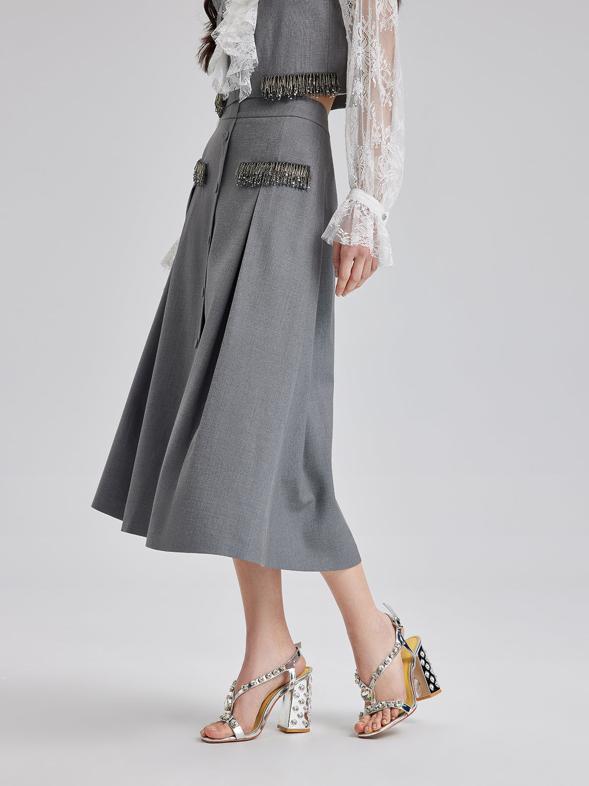 Final Sale | Effortless Elegance Silk A-Line Skirt