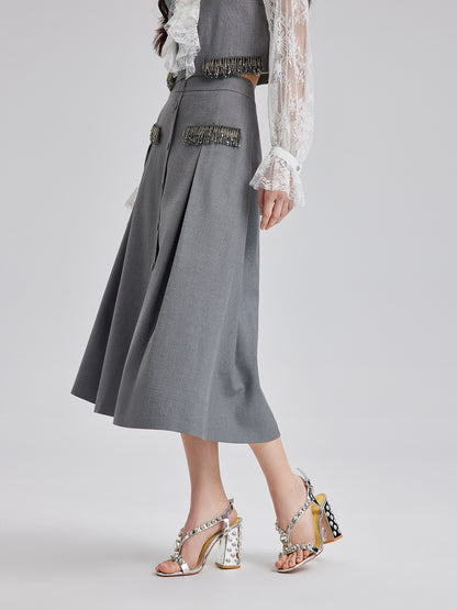 Effortless Elegance Silk A-Line Skirt