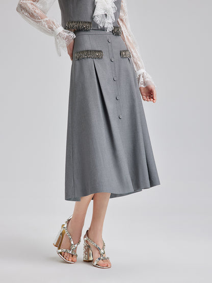 Effortless Elegance Silk A-Line Skirt