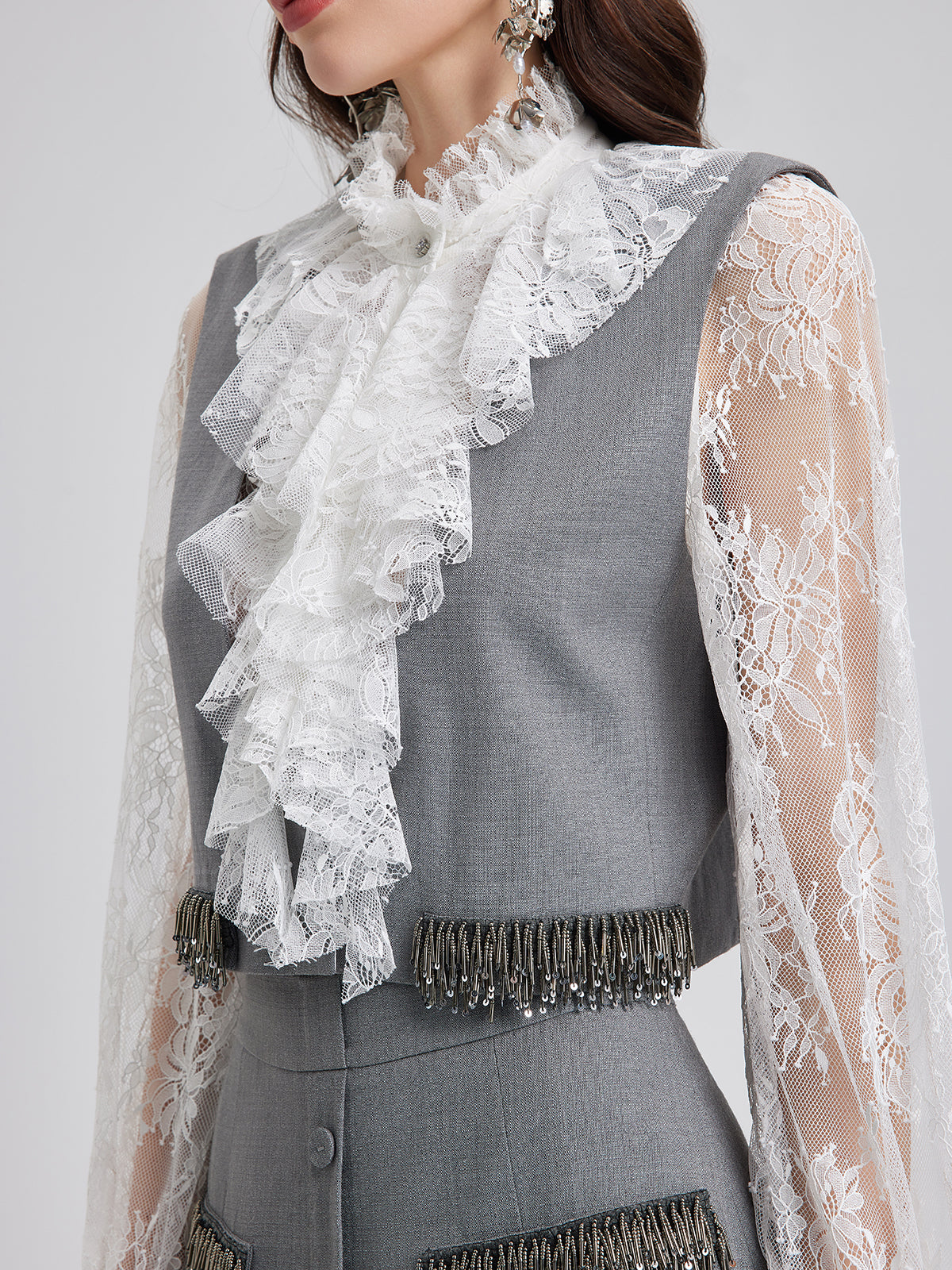 Final Sale | Effortless Elegance Silk Lace Blouse
