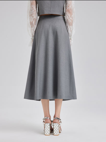 Effortless Elegance Silk A-Line Skirt