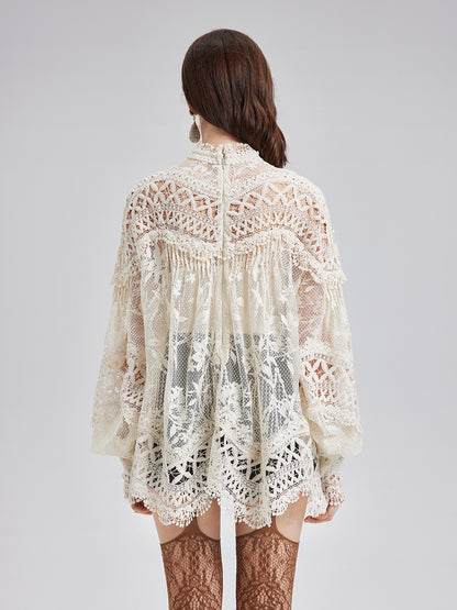 Intricate Lace and Cutout Top