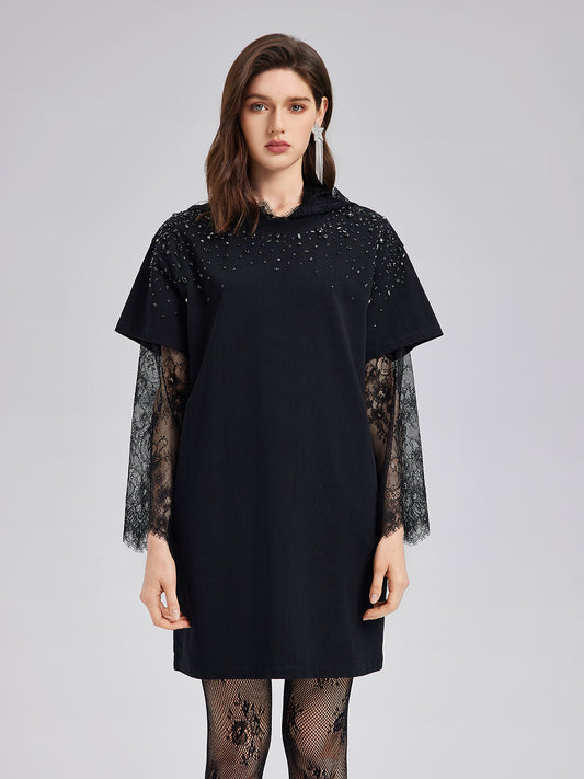 Hand-Beaded Washed Knit Dress (Excludes Lace Lining)