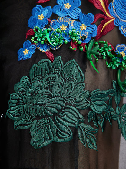 Mulberry Silk Embroidered Cardigan