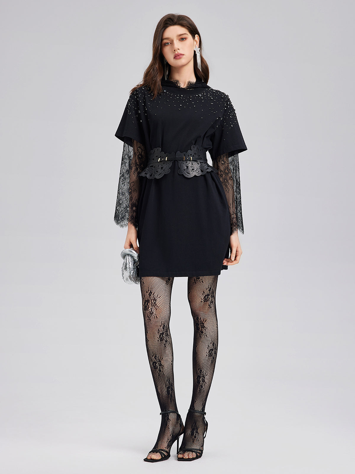 Hand-Beaded Washed Knit Dress (Excludes Lace Lining)