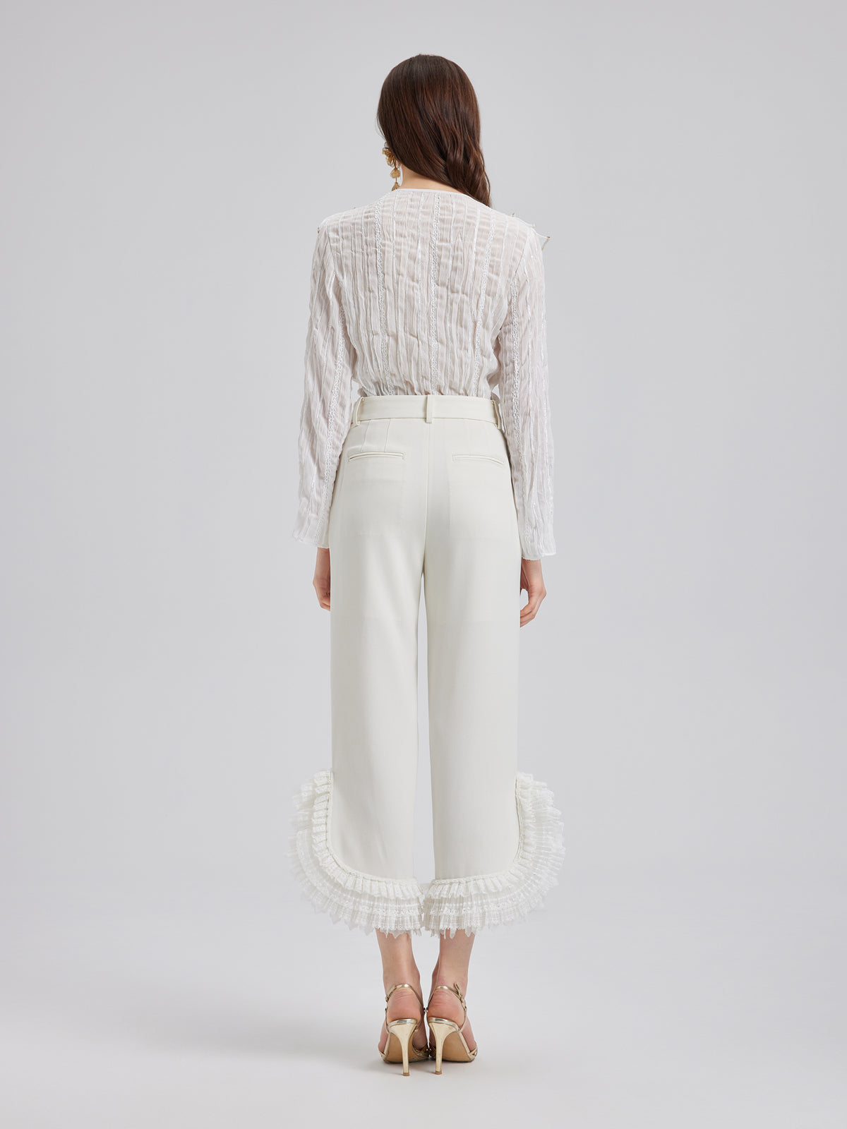 Final Sale | Layered Ruffle Hem Tapered Pants