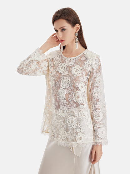 Full Floral Lace Sheer Top