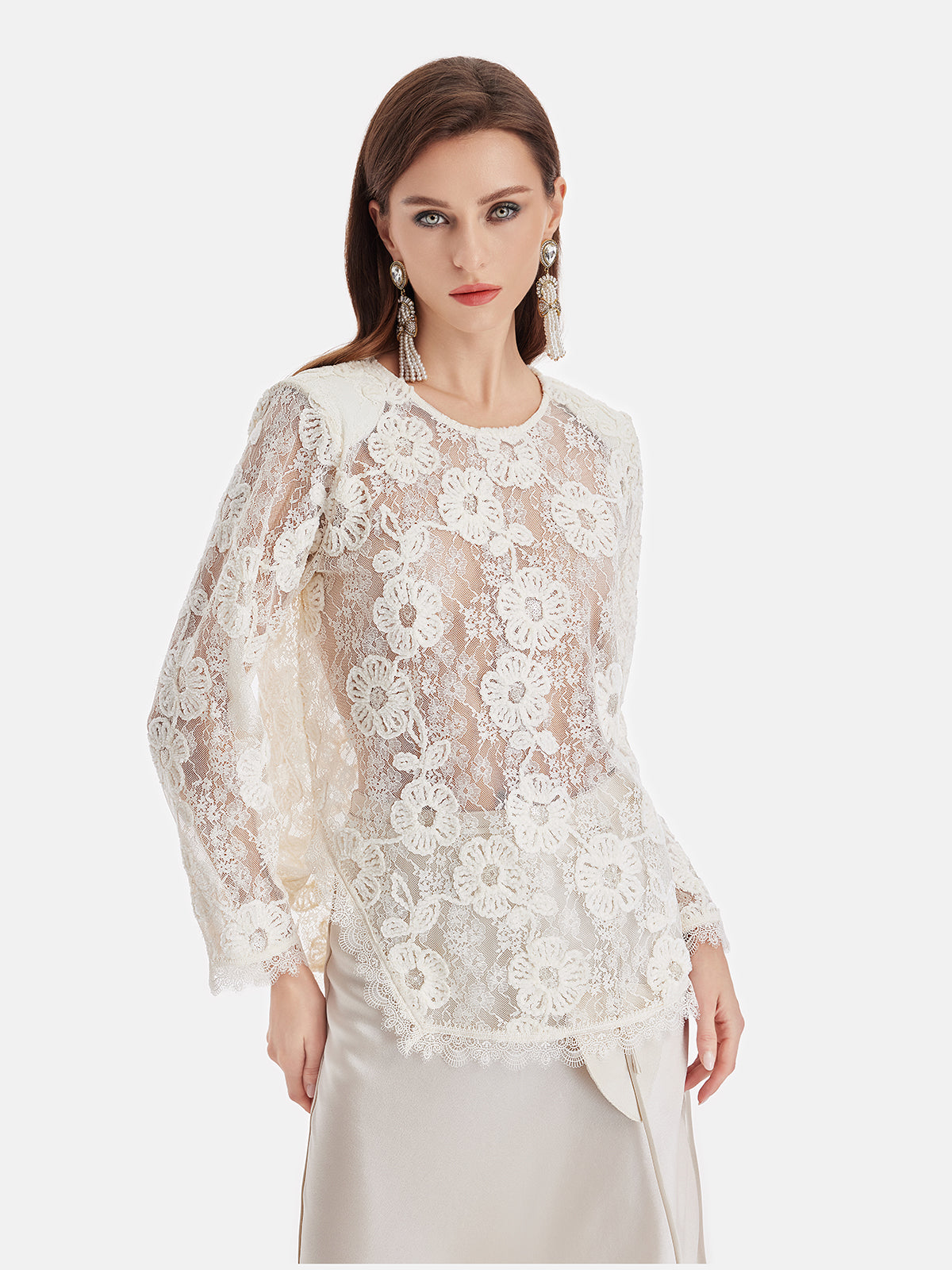 Full Floral Lace Sheer Top