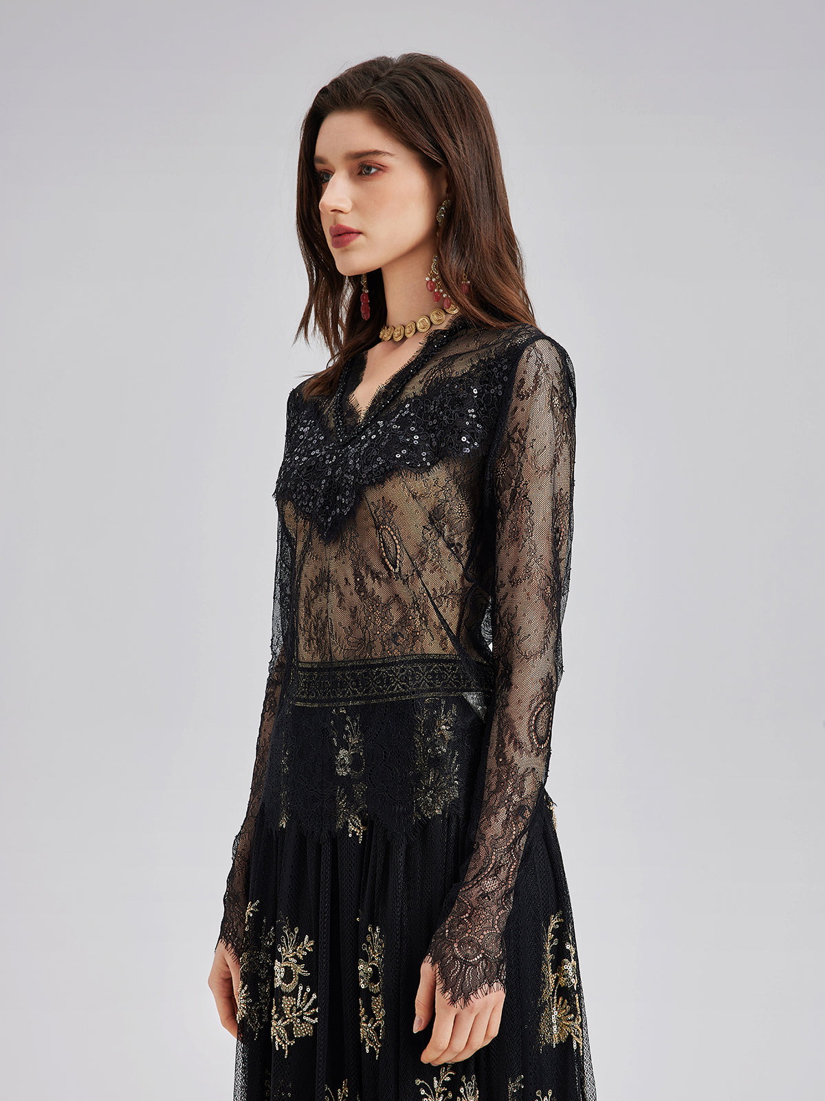 Elegant Lace Embellished Top