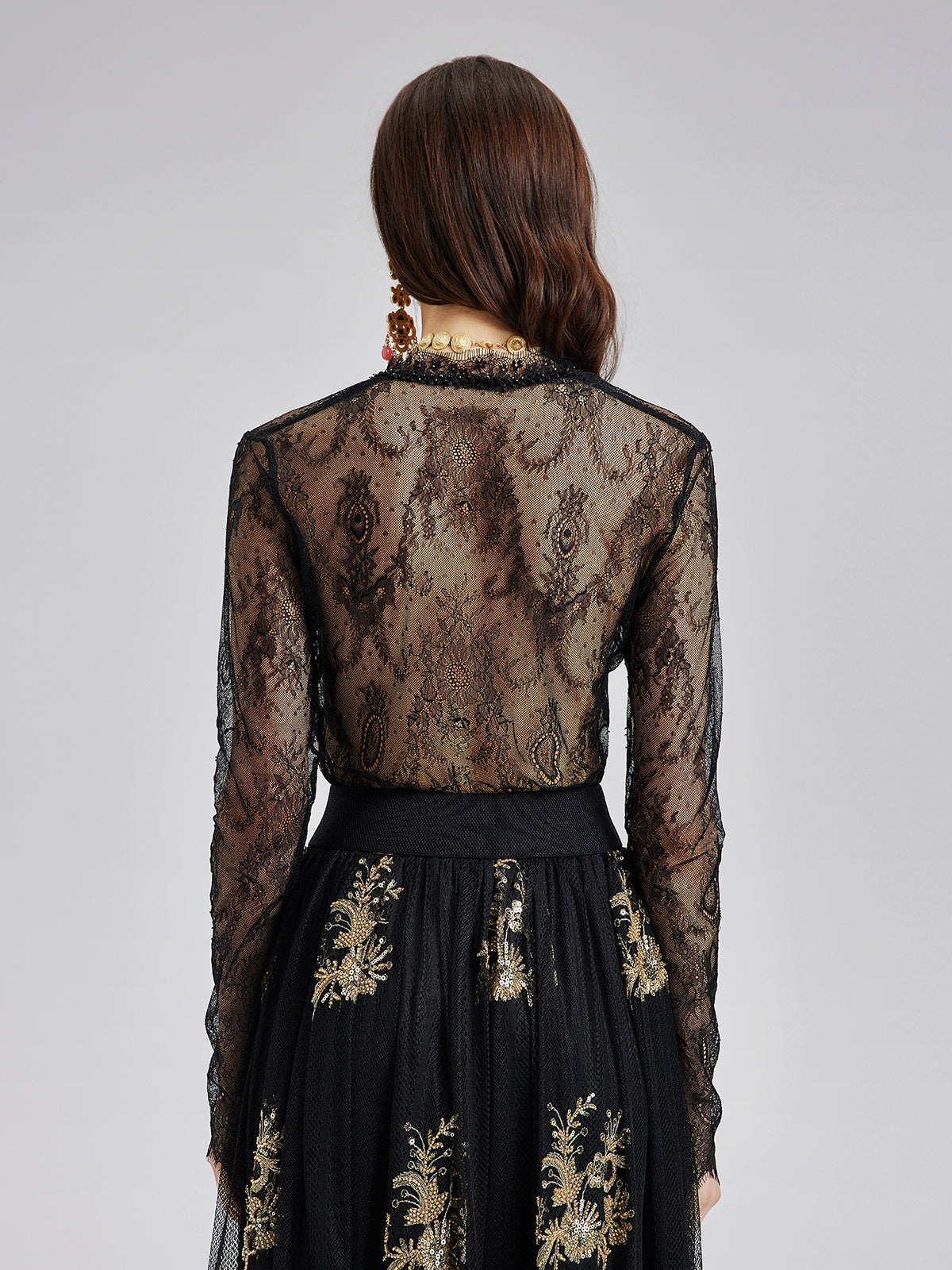 Elegant Lace Embellished Top