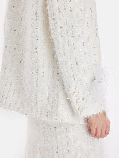 Sequined Feather Blazer