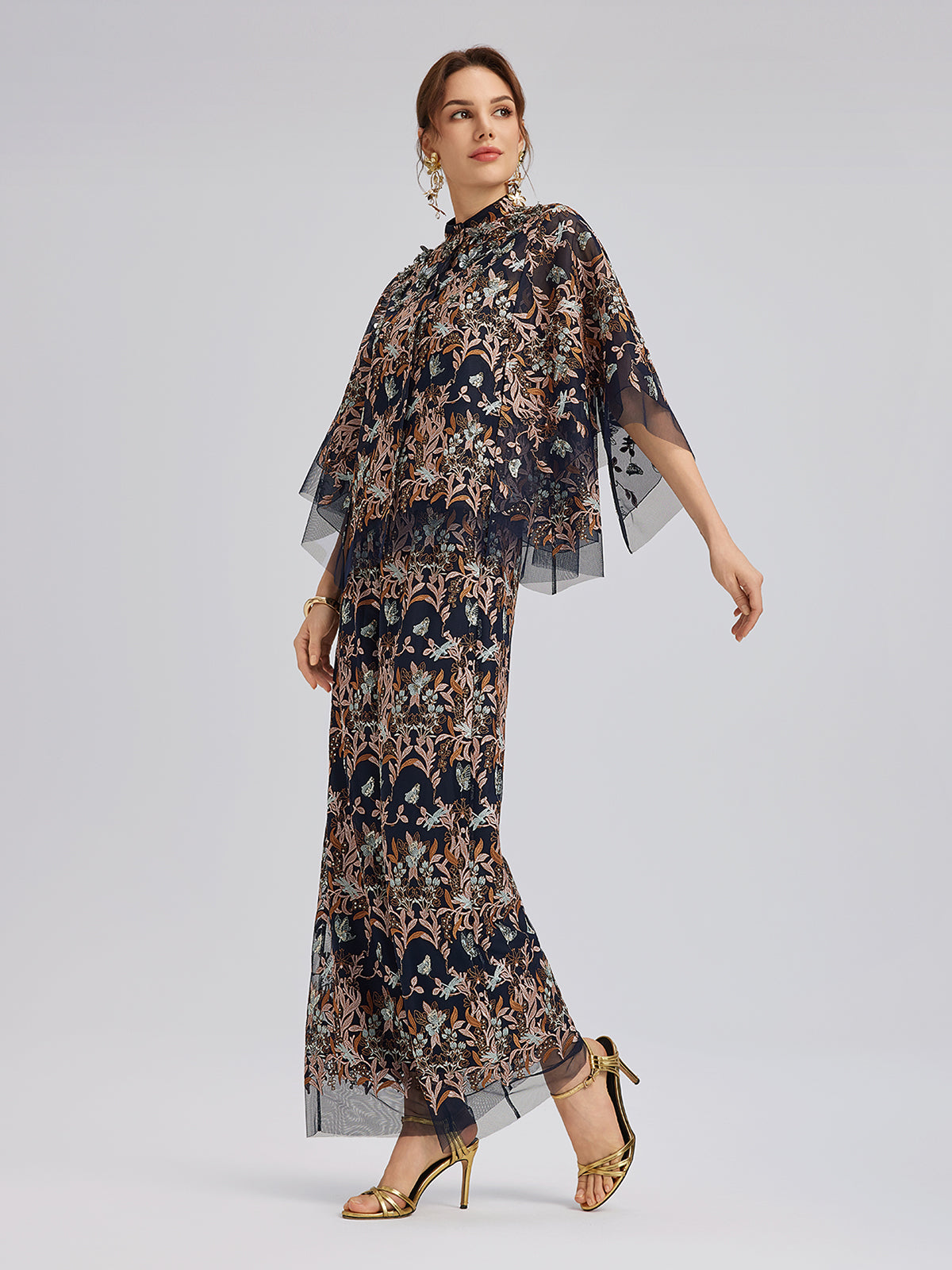 Multicolor Floral Embroidered Beaded Top