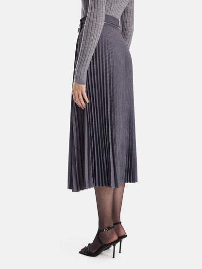 Wool  Pleated Accordion Skirt